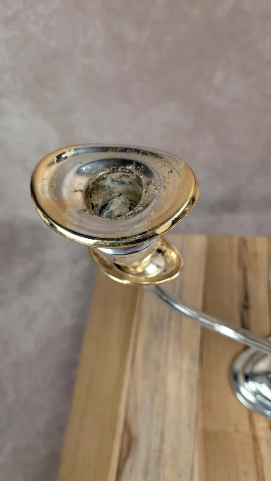 Vintage silver metal candlestick – photo 7